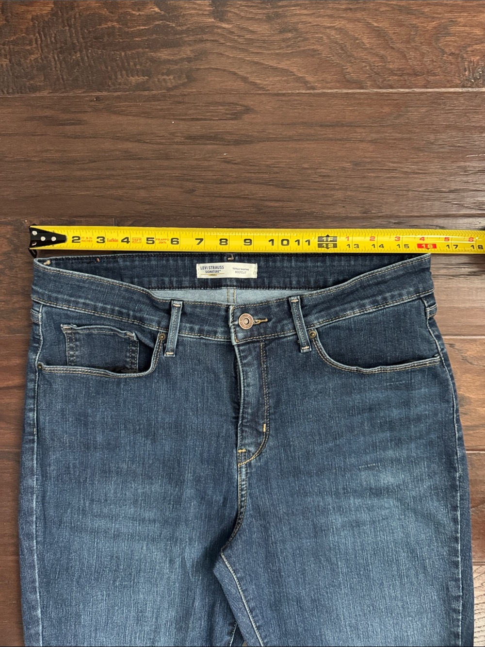 Signature by Levi Strauss Gold Jeans Dark Blue Women's 14 Long Bootcut - Picture 3 of 8